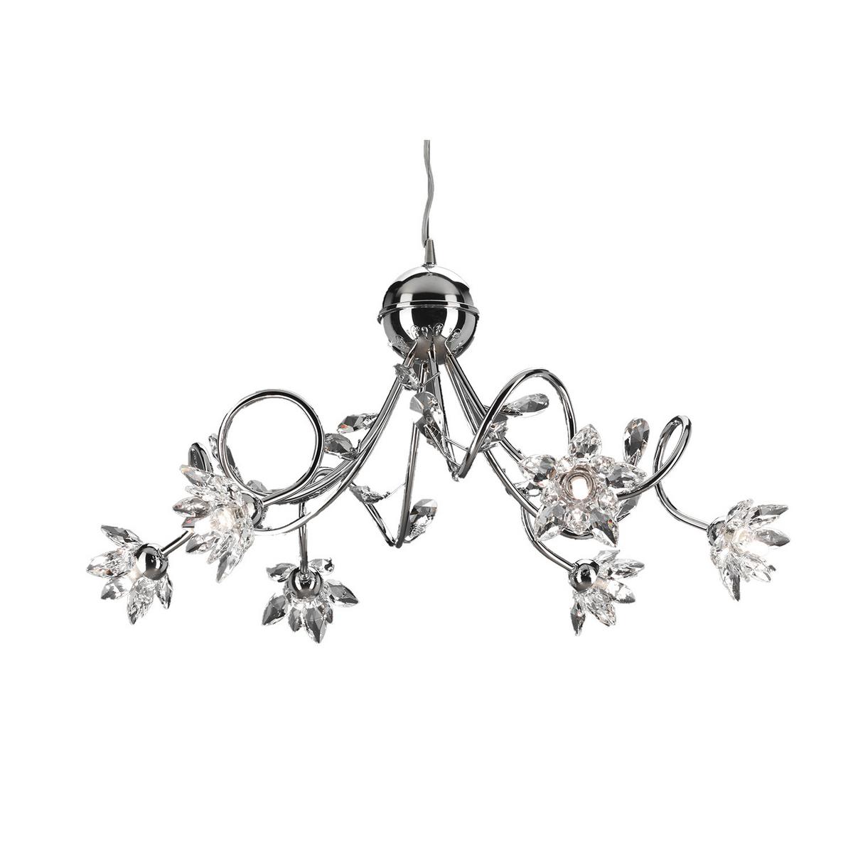 Hängeleuchte 4773/6 - Chromfarben, KONVENTIONELL, Glas/Metall (80/100cm)