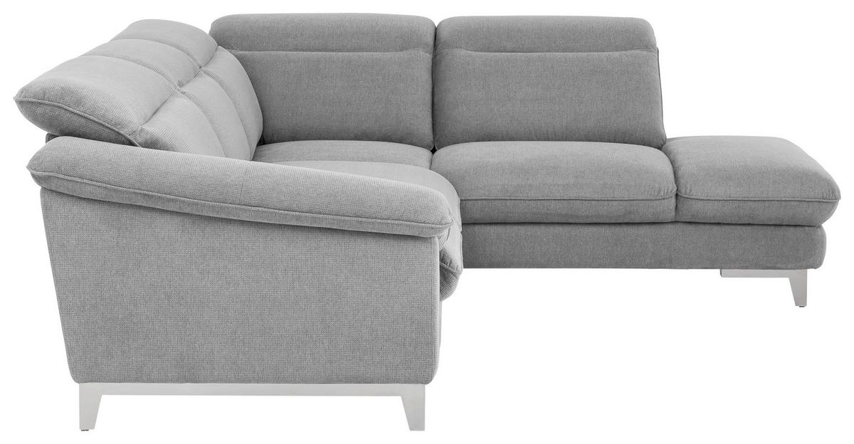 Ecksofa Mit Schlaffunktion Teresa Hellgrau - Chromfarben/Hellgrau, Design, Textil (293/232cm) - Livetastic
