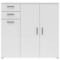 Komoda CABINET - bílá/černá, Moderní, kompozitní dřevo/plast (120/115/40cm)