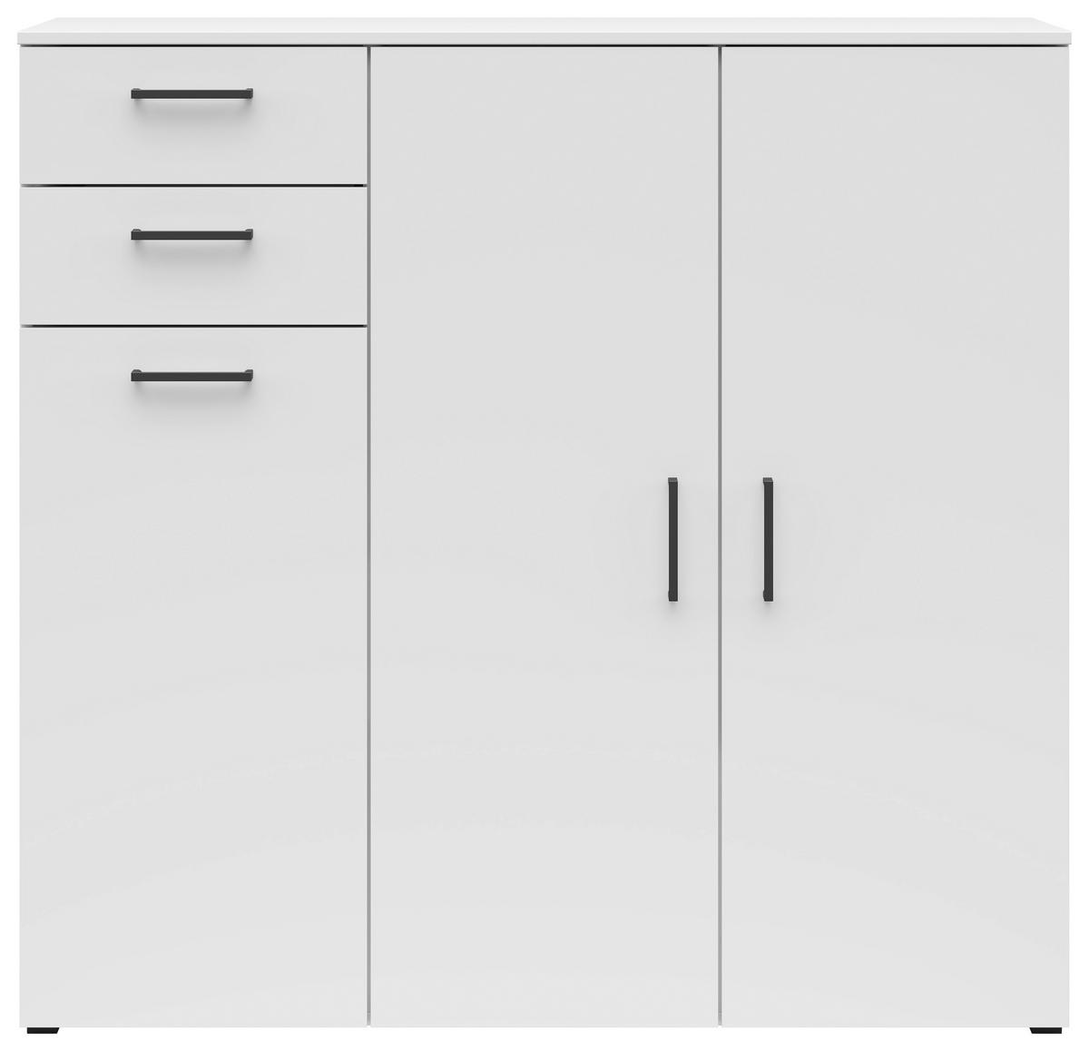 Komoda MULTISTAURAUM - čierna/biela, Modern, kompozitné drevo/plast (120/115/40cm)