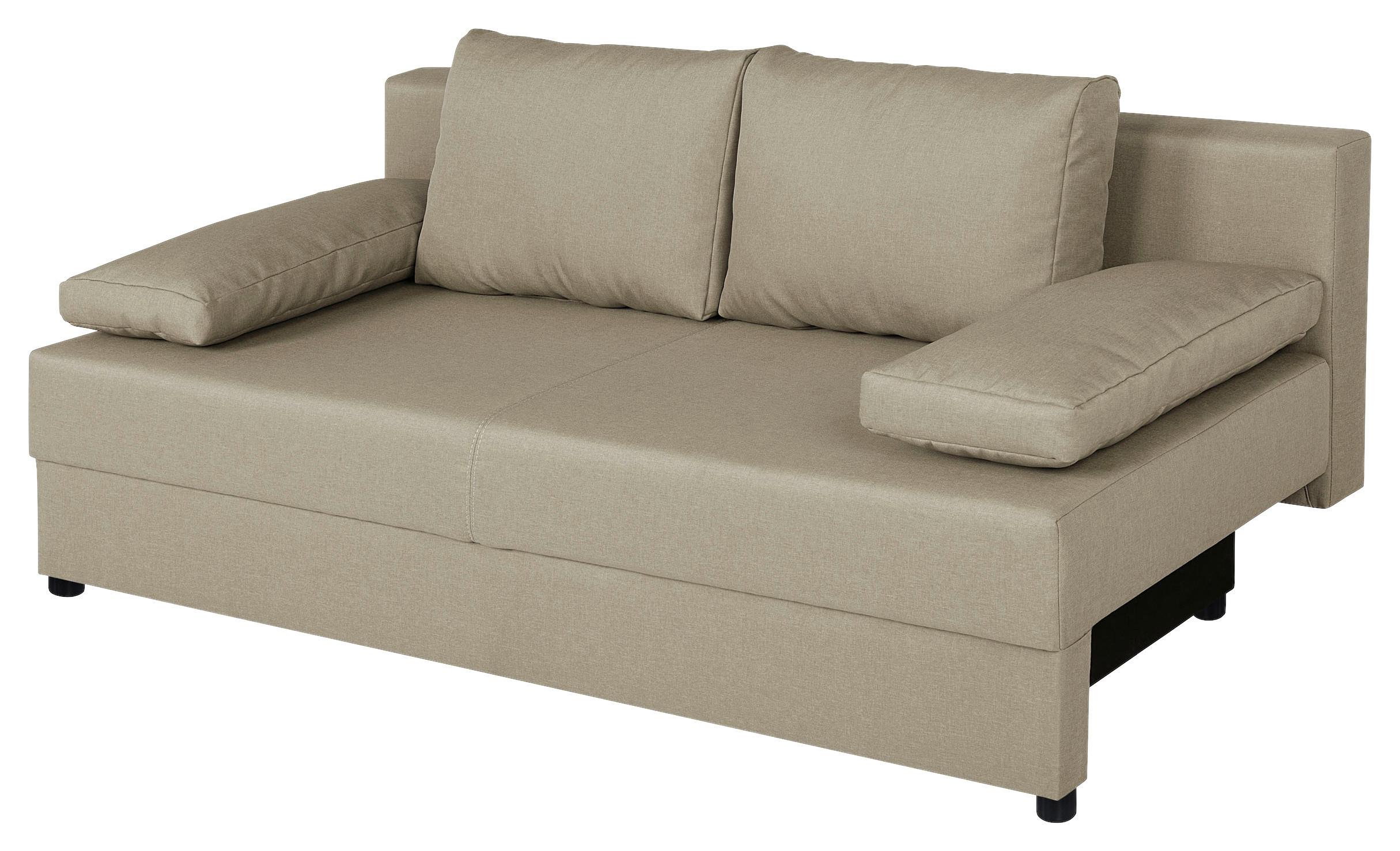 Rozkladacia pohovka MEGA, béžová - čierna/béžová, Basics, kompozitné drevo/textil (190/80/75cm) - Based