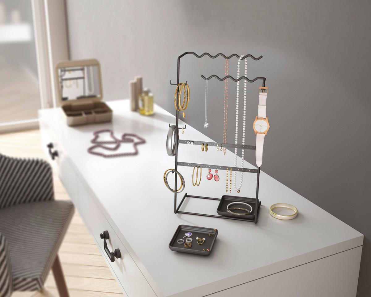 Schmuckhalter Myjewels Lava Schwarz - Schwarz, Basics, Metall (26/16/45cm)