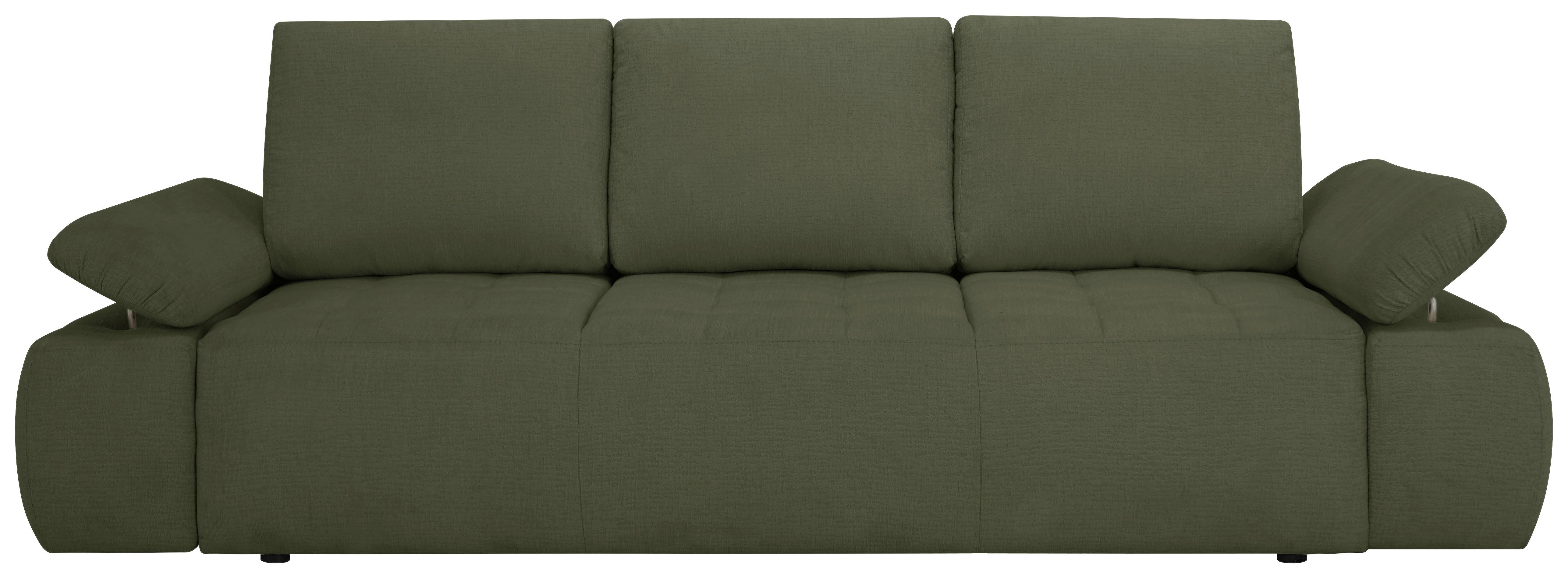 Schlafsofa Madox Grün B: 255 cm - Schwarz/Grün, Design, Textil (255/89/109cm) - MID.YOU