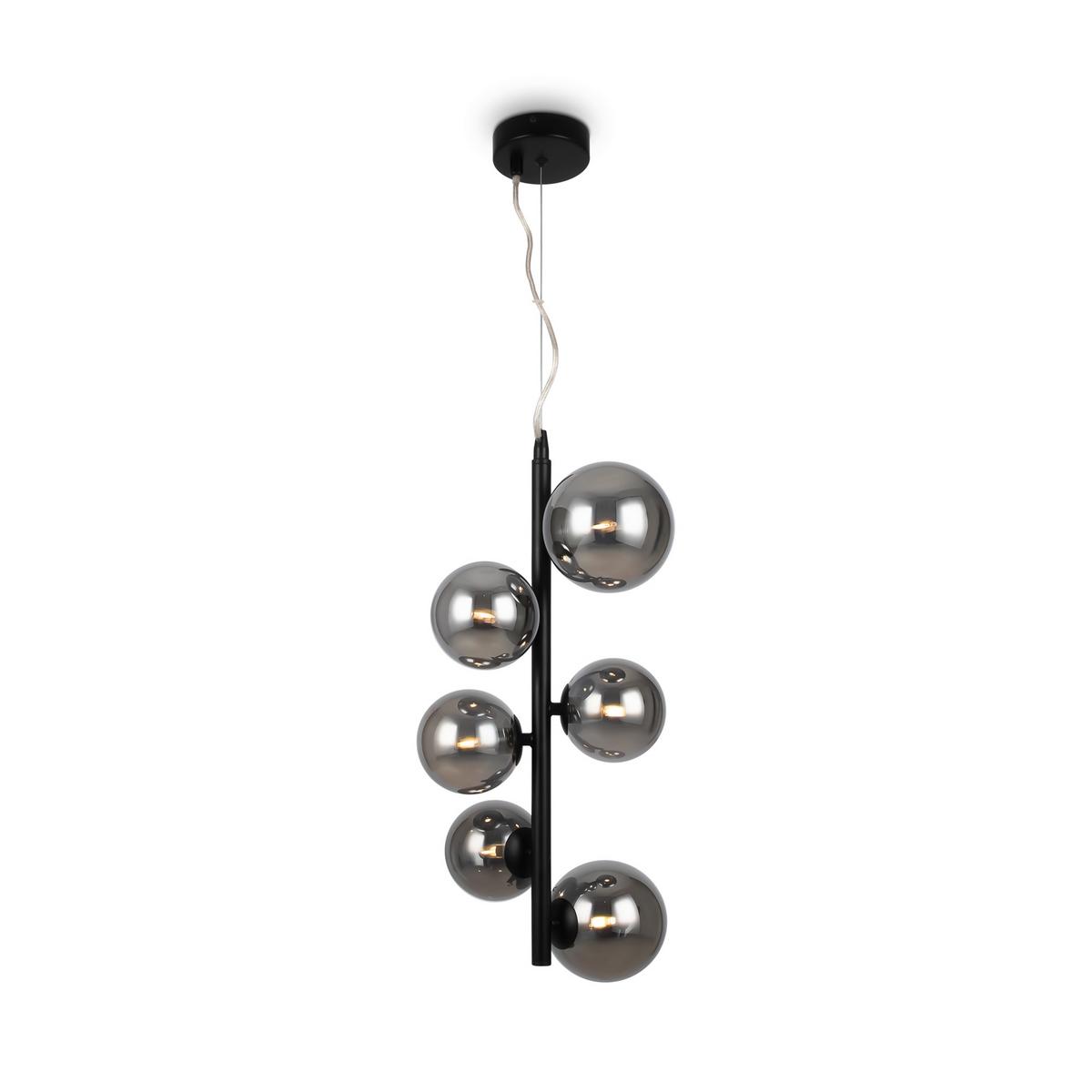 Pendelleuchte Dallas - Schwarz/Grau, Trend, Glas/Metall (29/170cm) - MAYTONI