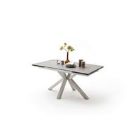 Ausziehtisch Nagano 160 Az 160-240x76x90 Cm Hellgrau - Edelstahlfarben/Hellgrau, Trend, Keramik/Metall (160-240/76/90cm)