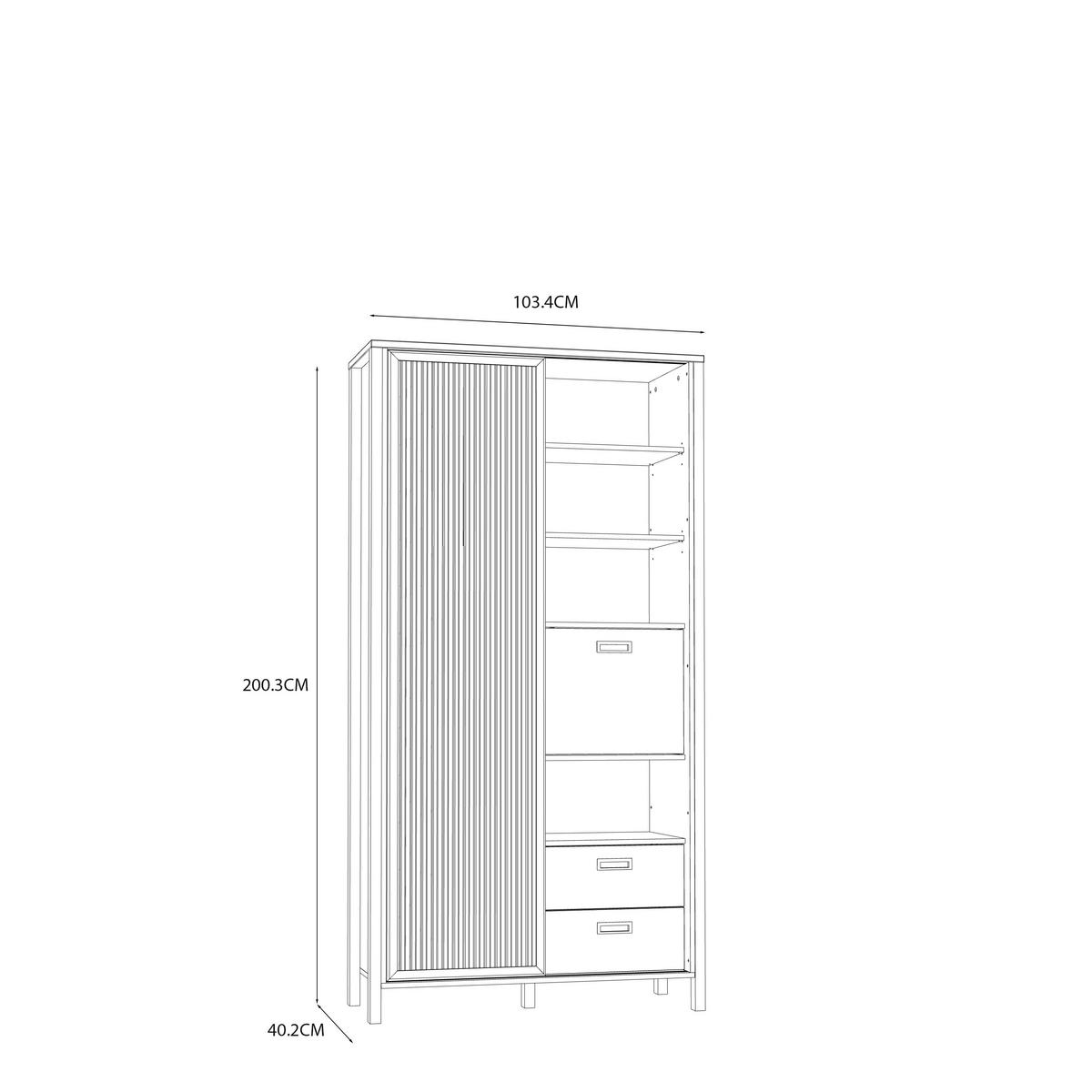 VYSOKÁ KOMODA JYTANA - černá/barvy dubu, Moderní, kompozitní dřevo (103,4/200,3/40,2cm)