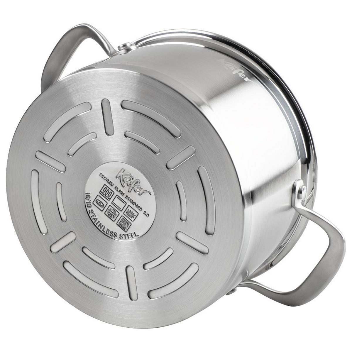 KOCHTOPF 4484-KA - Edelstahlfarben, Basics, Glas/Metall (20cm) - Käfer