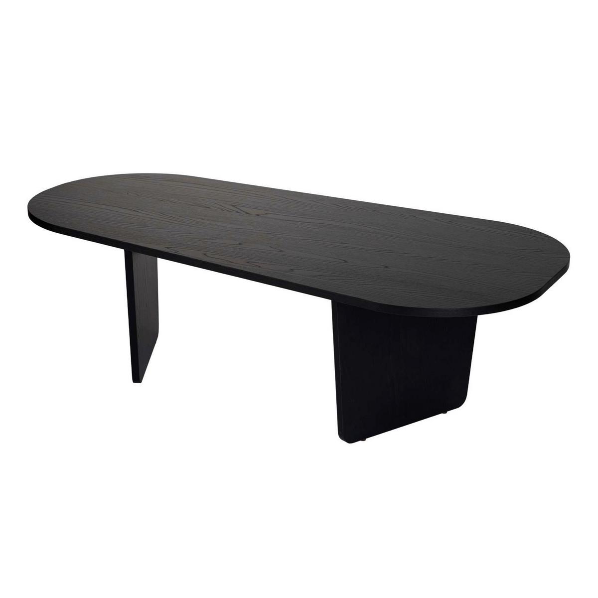 COUCHTISCH Ovalis Schwarz L: 130cm - Schwarz, Design, Holzwerkstoff (130/65-54/40cm) - MID.YOU
