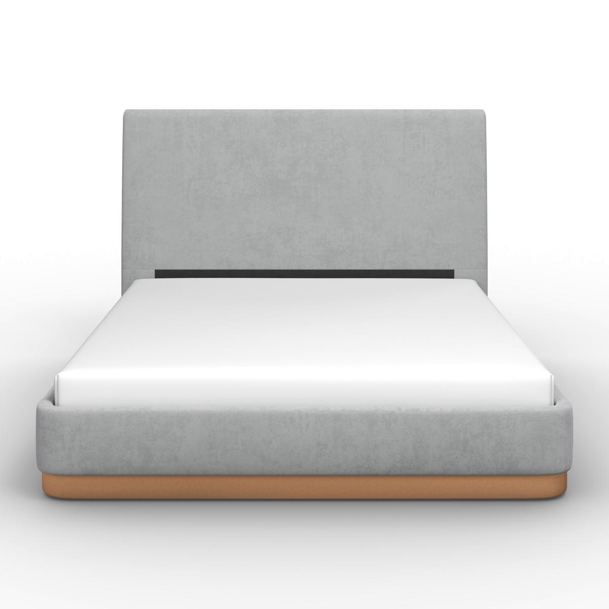 Čalouněná postel JOSEF 160x200 cm, šedá - šedá/černá, Moderní, kov/dřevo (160/200cm) - Bessagi Home