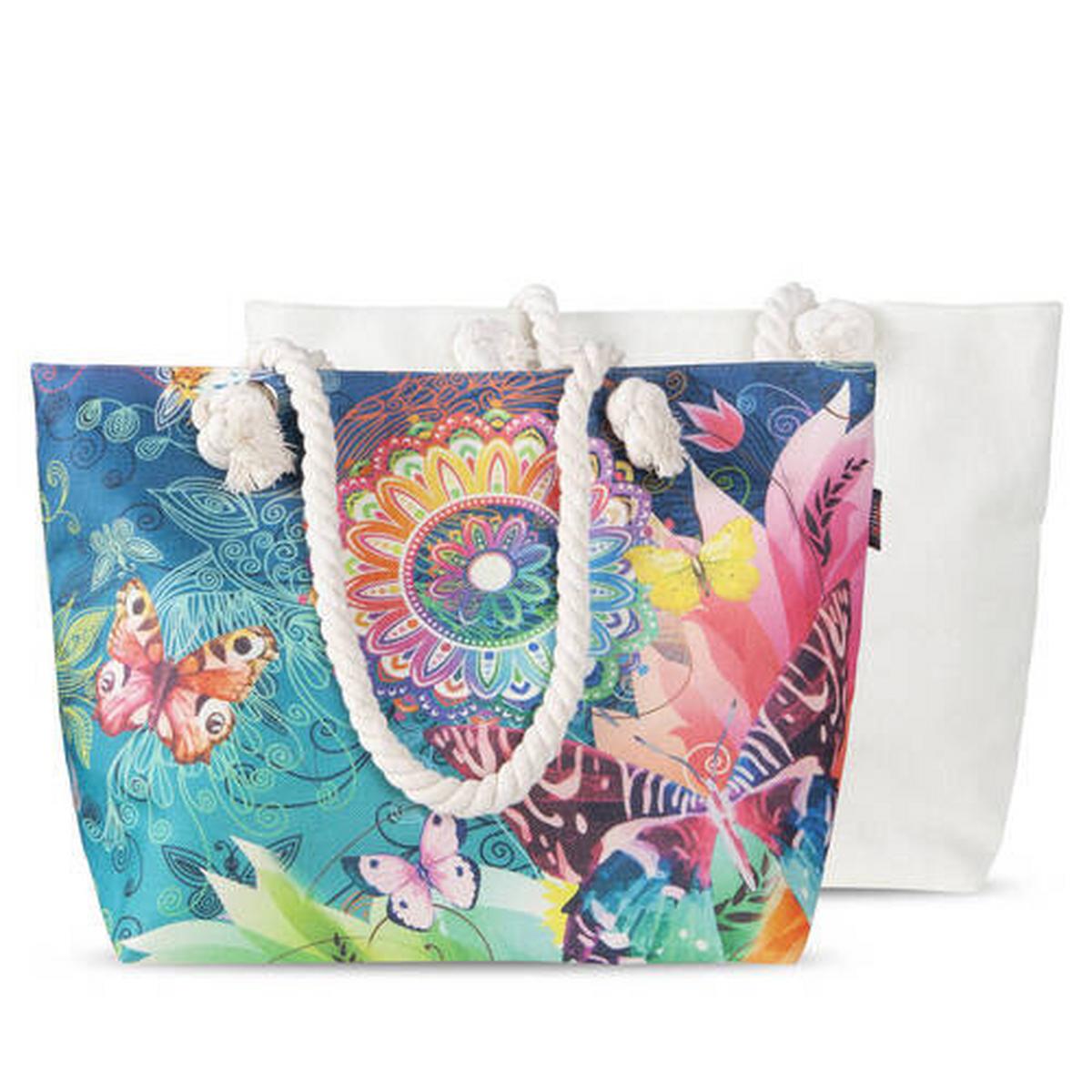 Strandtasche Parada Blau Petrol 43x60 Cm - Blau/Petrol, Trend, Textil (43/60cm)