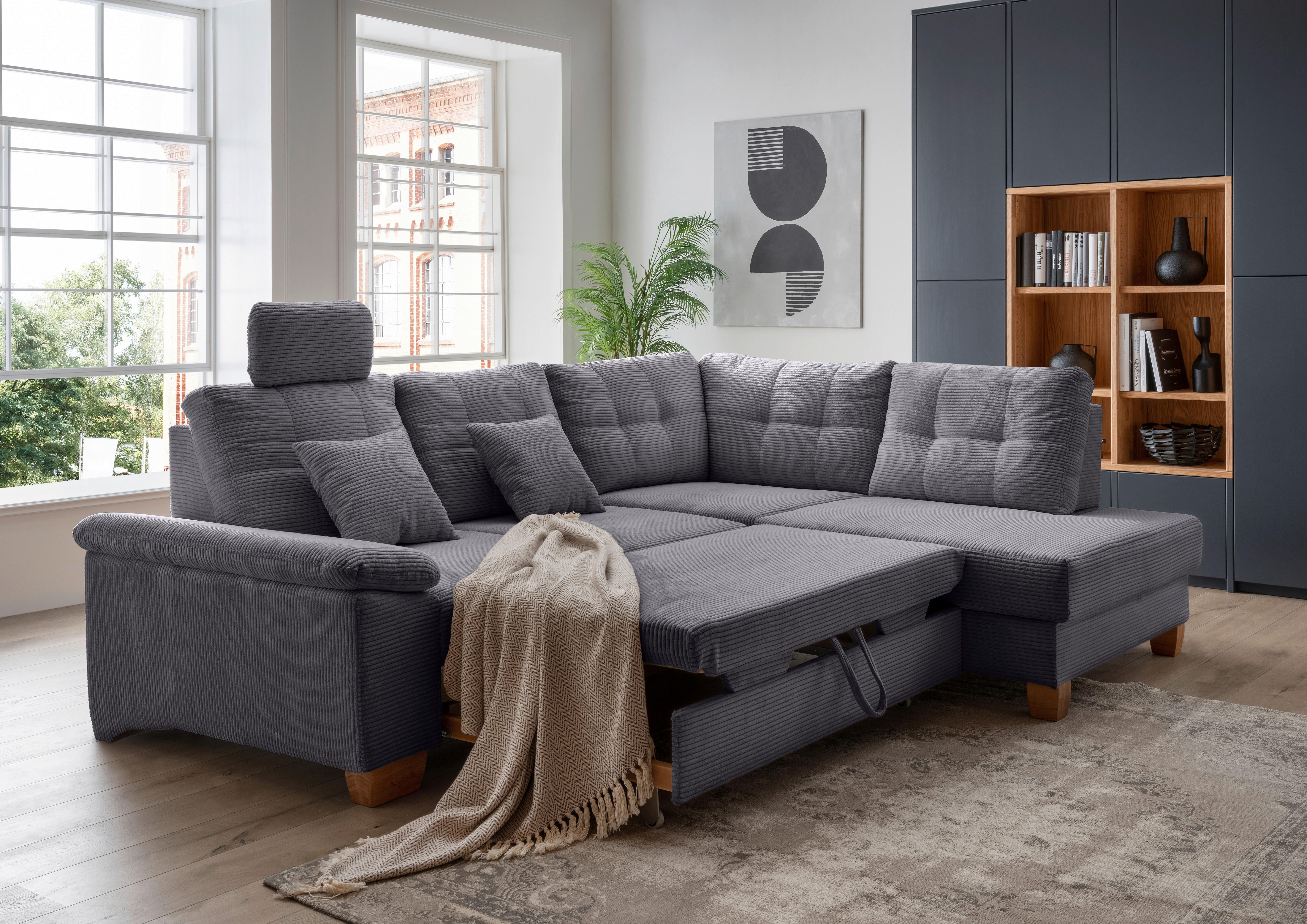 Ecksofa Brizzini, Grau S: 274x206 Cm - Naturfarben/Grau, MODERN, Textil (274/206cm) - Livetastic