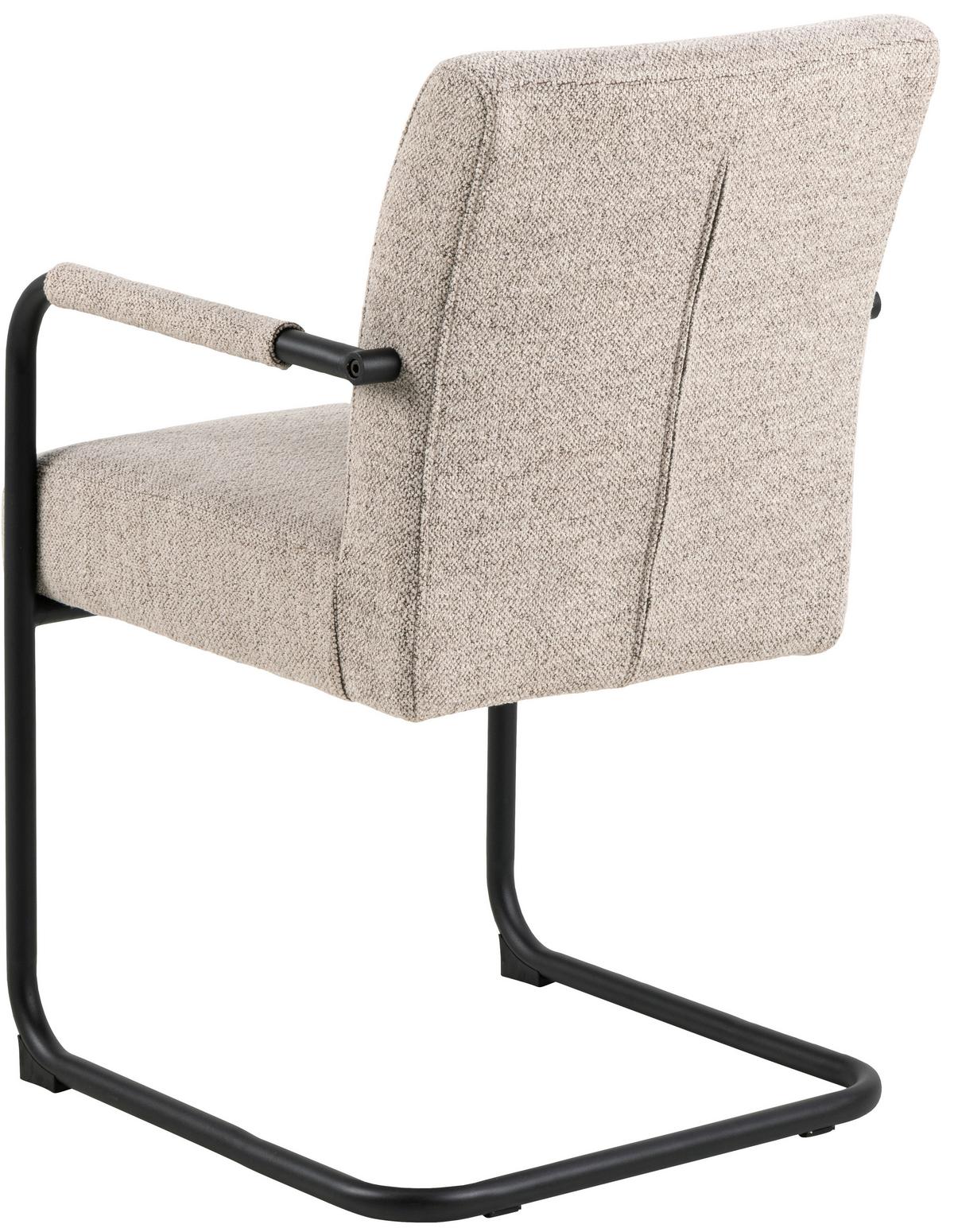 Armlehnstuhl Adele Beige B: 50,5 Cm - Beige/Schwarz, Design, Textil/Metall (50,5/84,5/64,5cm) - MID.YOU