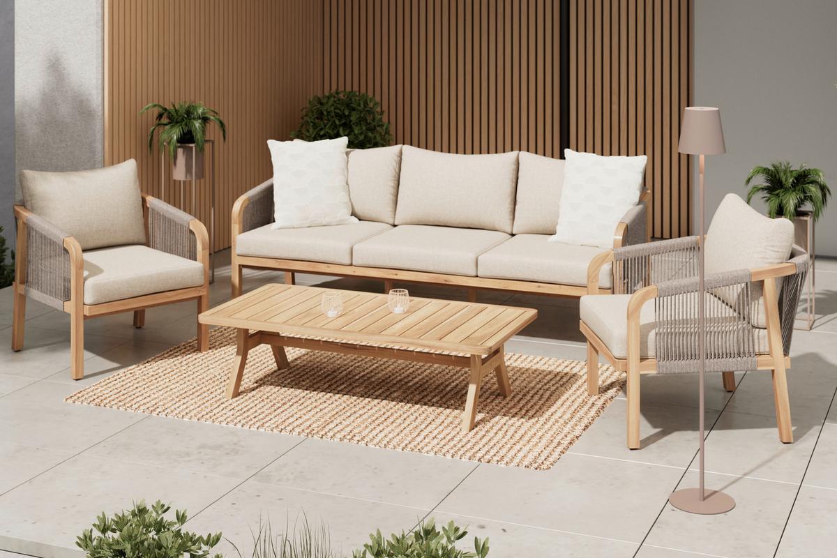 ZAHRADNÍ SADA SIMBA - barvy akácie, Natur, dřevo - Mömax