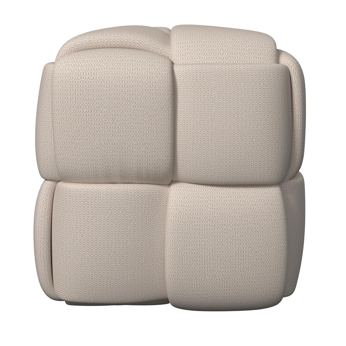 Taburet ELLA tmavě šedá bouclé - černá/tmavě šedá, Moderní, dřevo/textil (45/45/45cm) - Bessagi Home