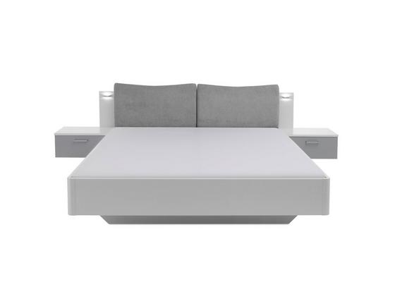 Bett Bristol 180x200 cm Weiß - Silberfarben/Hellgrau, Design, Holzwerkstoff/Textil (295,5/95,5-46/214,5cm) - Livetastic Bett Bristol 180x200 cm Weiß - Silberfarben/Hellgrau, Design, Holzwerkstoff/Textil (295,5/95,5-46/214,5cm) - Livetastic