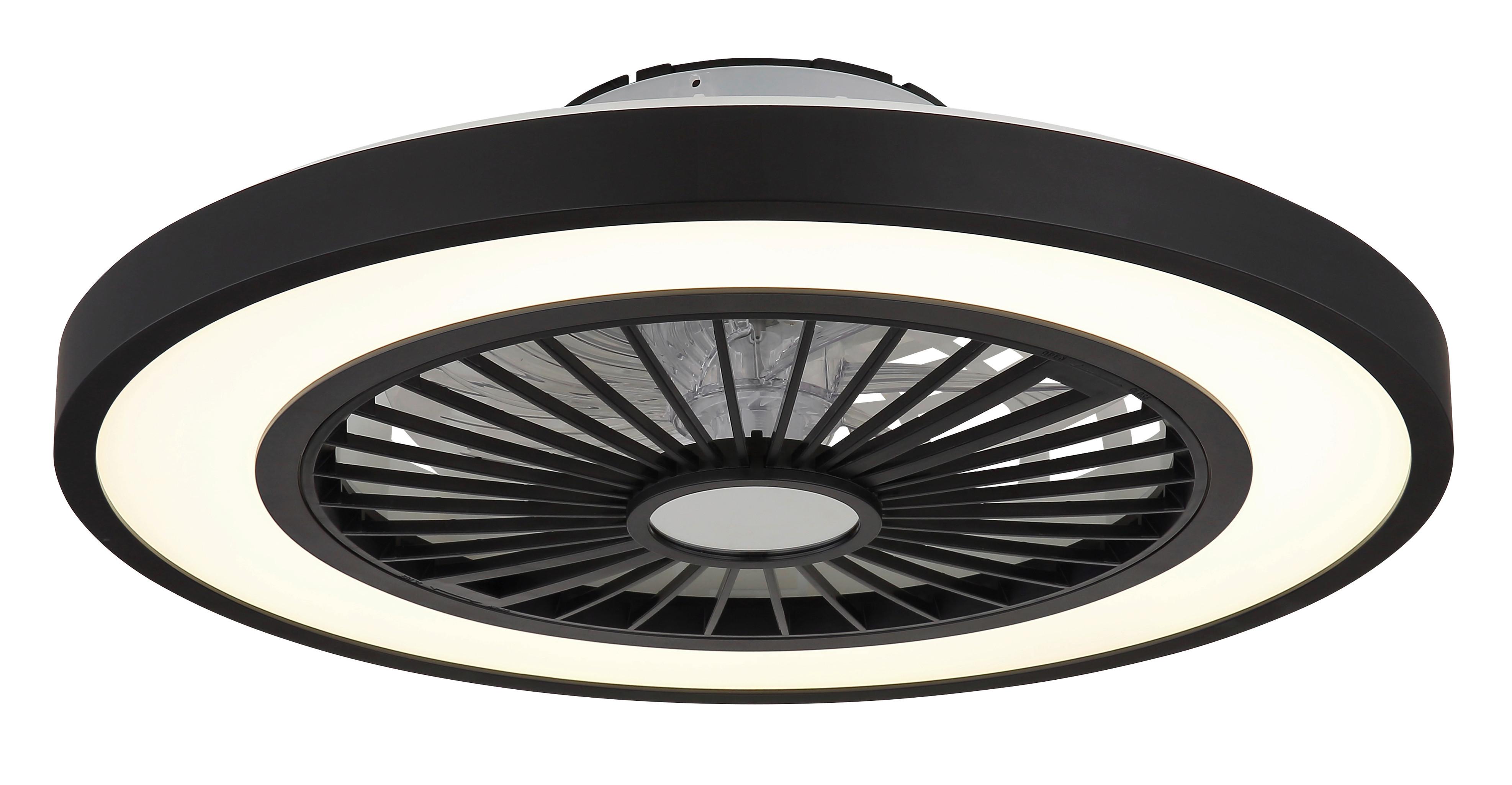 Mennyezeti Ventilátor 03653 - fekete/áttetsző, Konventionell, műanyag/fém (54/15,9cm) - Globo