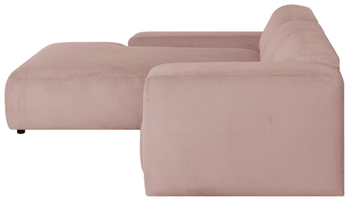 Ecksofa Hannah Rosa 200x304 cm - Schwarz/Rosa, Design, Textil (200/304cm) - MID.YOU