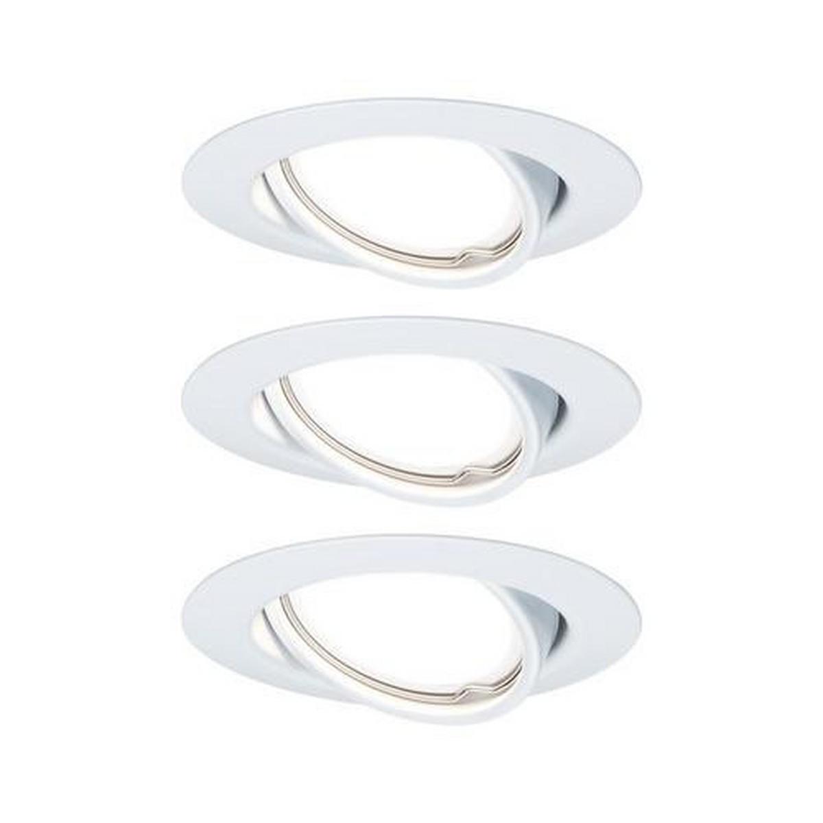 LED-Deckenleuchte Ø 9 cm 3er-Set Spot Schwenkbar - Weiß, Basics, Metall (9cm) - Paulmann