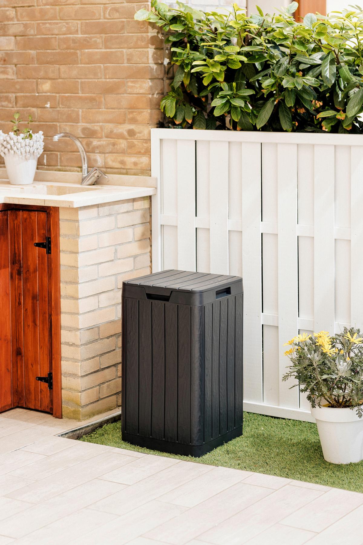 Gartenabfallbox 38/65/38 cm - Anthrazit, Basics, Kunststoff (38/65/38cm)
