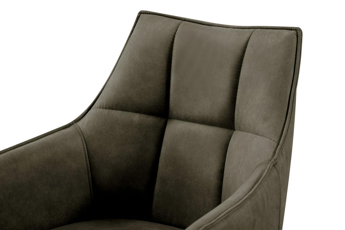 Armlehnstuhl Luna drehbar grün, B: 57cm - Schwarz/Grün, MODERN, Holz/Textil (57/90/62cm)