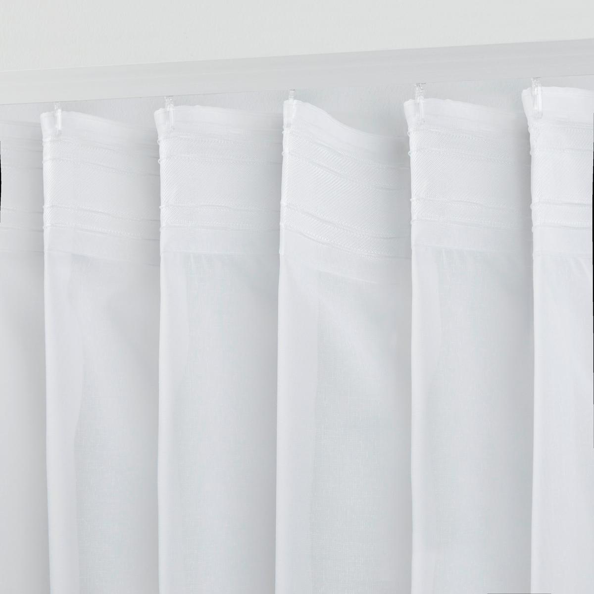 HOTOVÝ ZÁVES LEO TRANSPARENT 2 KS -AKT- - biela, Konventionell, textil (140/255cm) - Premium Living