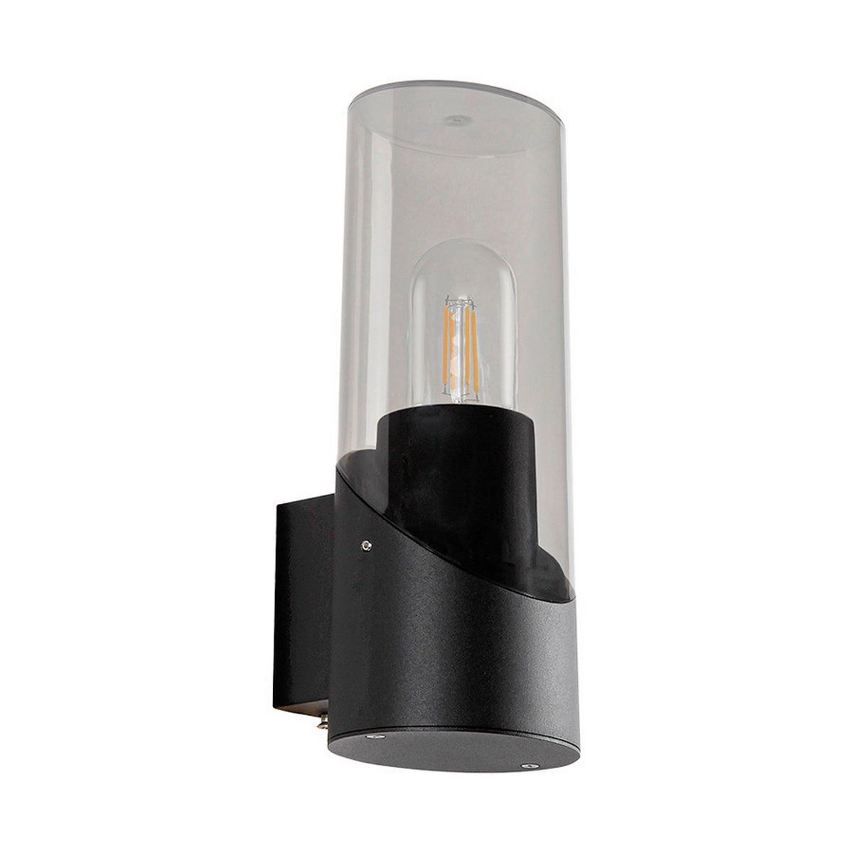 Kültéri Falikar Acrea - fekete/áttetsző, Basics, műanyag/fém (10.5/25/11cm)