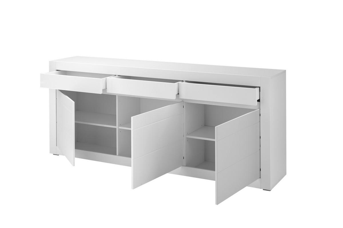 Sideboard Chester Weiß/Eichefarben B: 217cm - Eichefarben/Silberfarben, Design, Holzwerkstoff (217/90/42cm) - MID.YOU