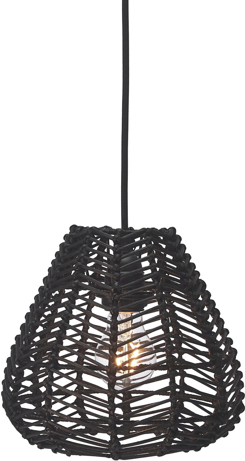 Hängeleuchte 432403-Bt02 Adelle - Schwarz, Natur, Naturmaterialien (24/25/24cm)