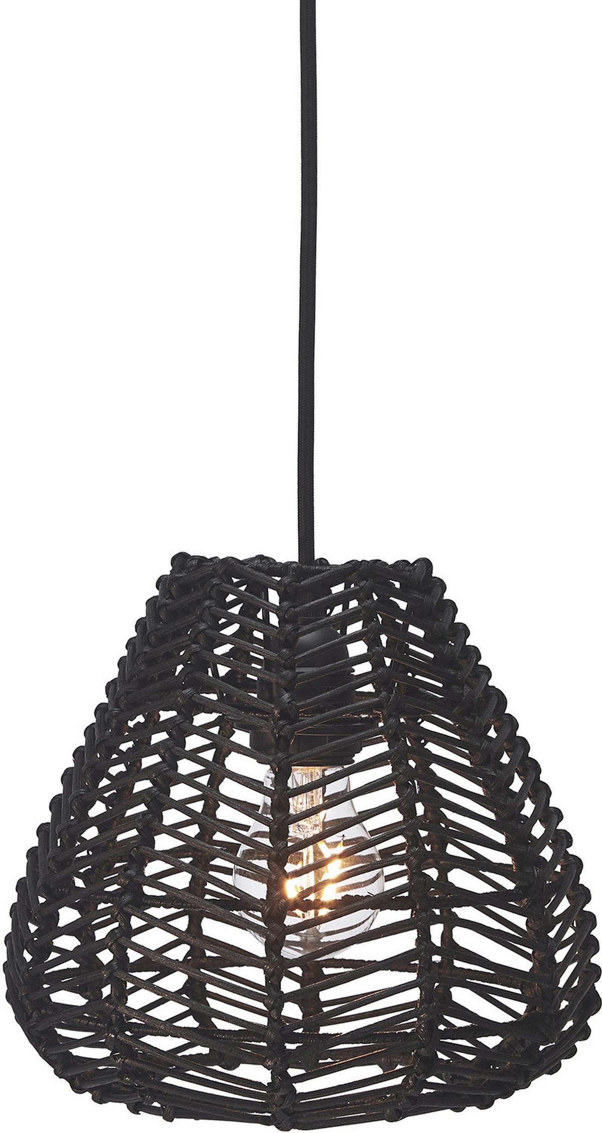 Hängeleuchte 432403-Bt02 Adelle - Schwarz, Natur, Naturmaterialien (24/25/24cm)