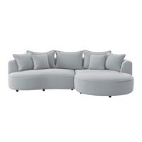 Ecksofa Levi - Grauweiß/Schwarz, MODERN, Textil (287/168cm)