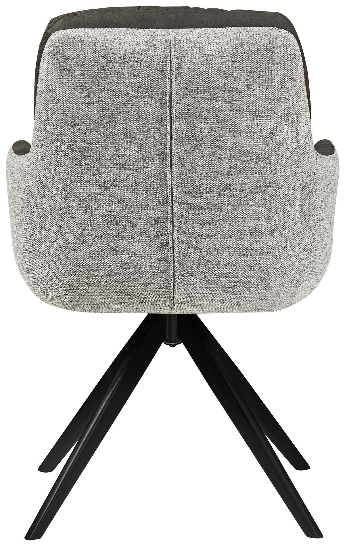 Armlehnstuhl Dian 125 - Schwarz, MODERN, Textil/Metall (57/87/64,5cm) - Kayoom