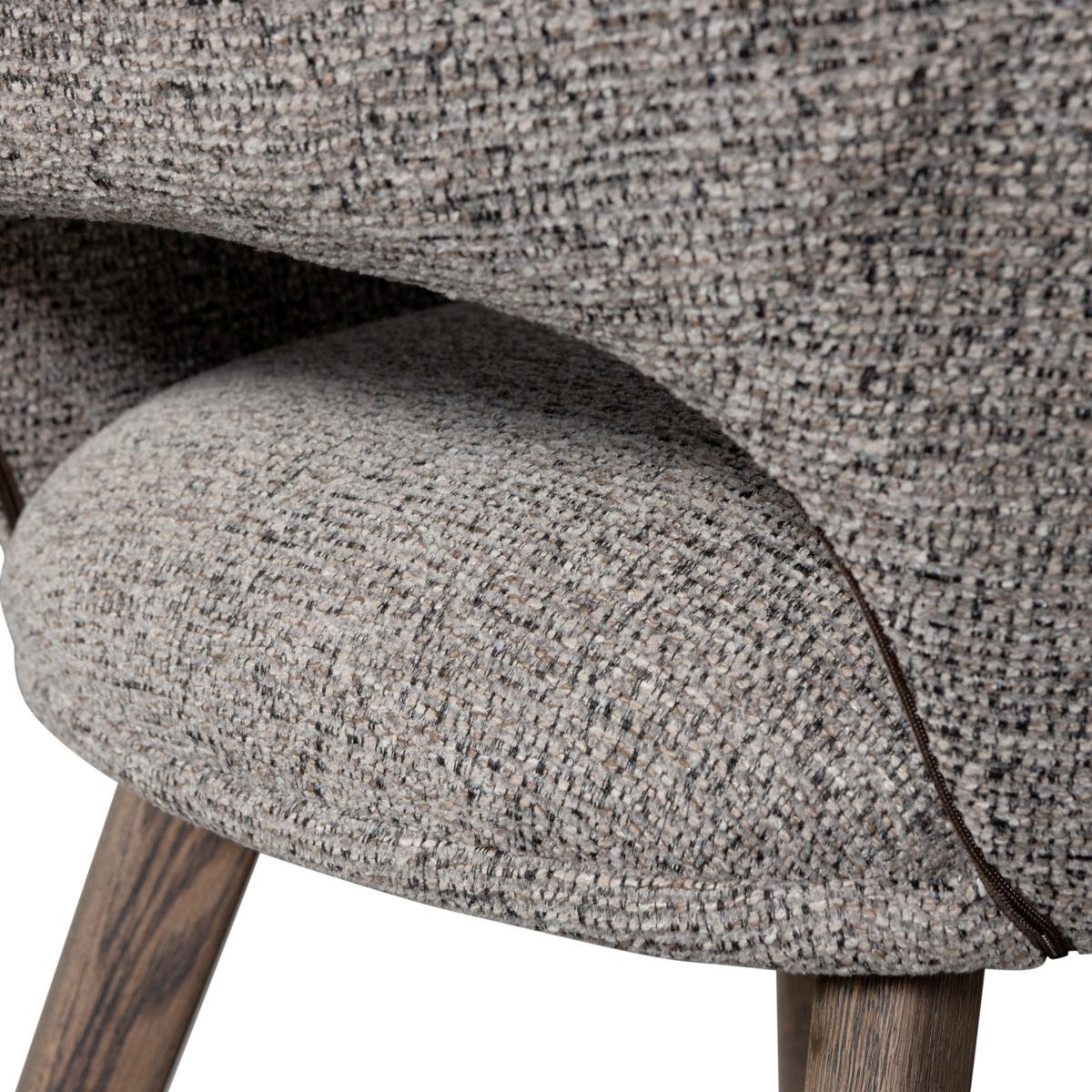 Armlehnstuhl-Set Murat Braun/Taupe B: 61cm - Taupe/Braun, MODERN, Holz/Textil (61/86/60cm) - Livetastic