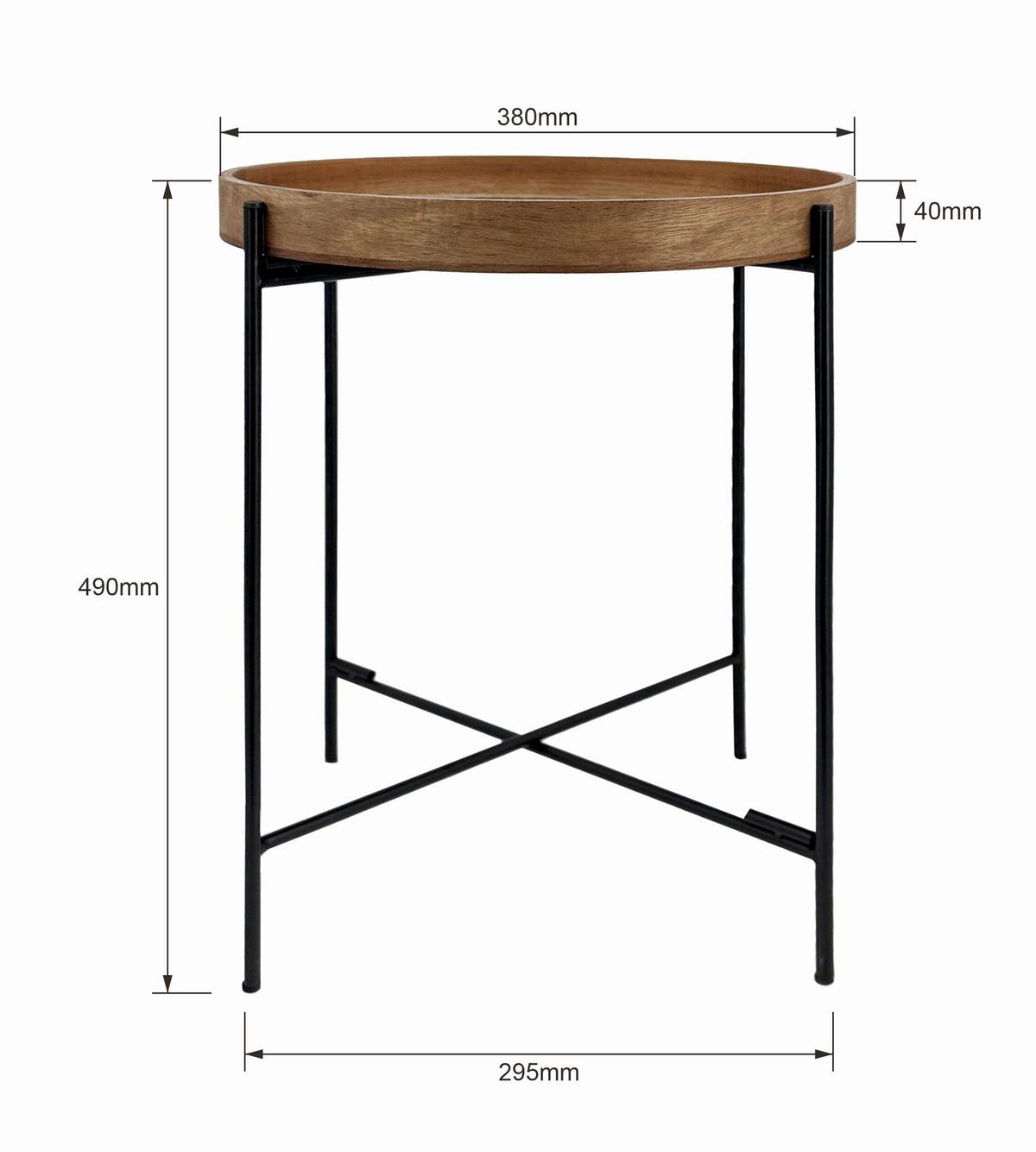 Összecsukható Kisasztal Klapp *TOP ÁR* - akáciaszínű/fekete, Modern, faalapú anyag/fa (40/49cm) - Best Price