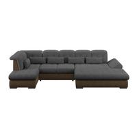 Wohnlandschaft Madera Mit Schlaffunktion Anthrazit - Hellbraun/Anthrazit, KONVENTIONELL, Kunststoff/Textil (212/358/190cm)