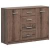 Kommode Nepo Plus Chest Of Drawers - Eichefarben/Schwarz, Design, Holzwerkstoff (118,5/84/34cm)