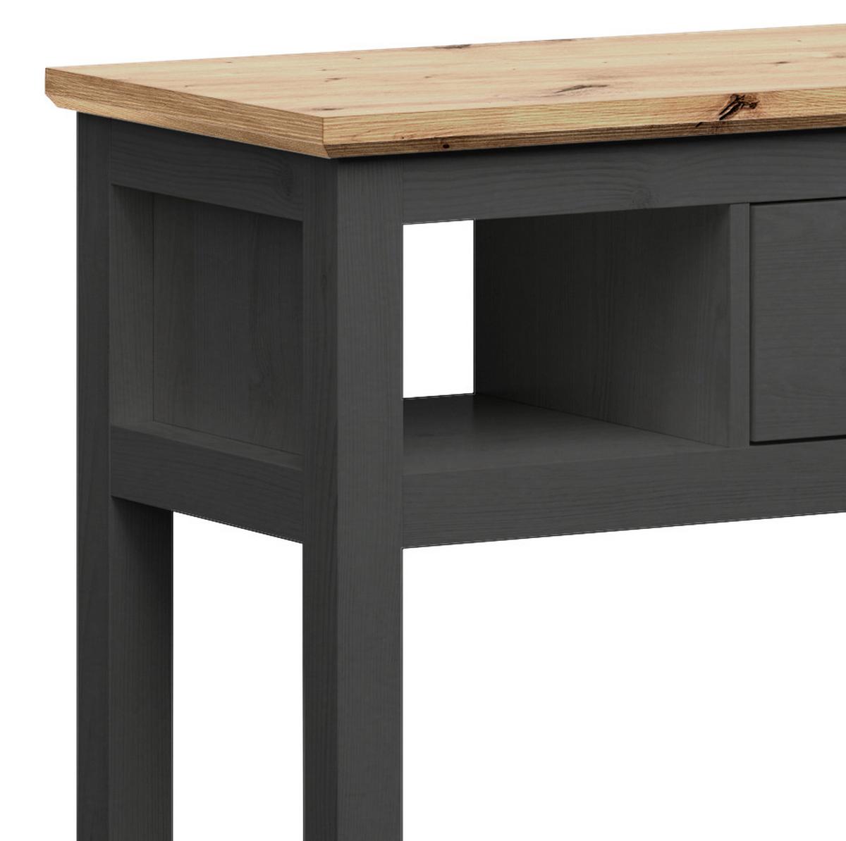 Schminktisch Bondy Eiche Dekor /graphit B: 114 Cm Mit Lade - Graphitfarben/Eiche Artisan, KONVENTIONELL, Holzwerkstoff (114/86/41cm) - MID.YOU