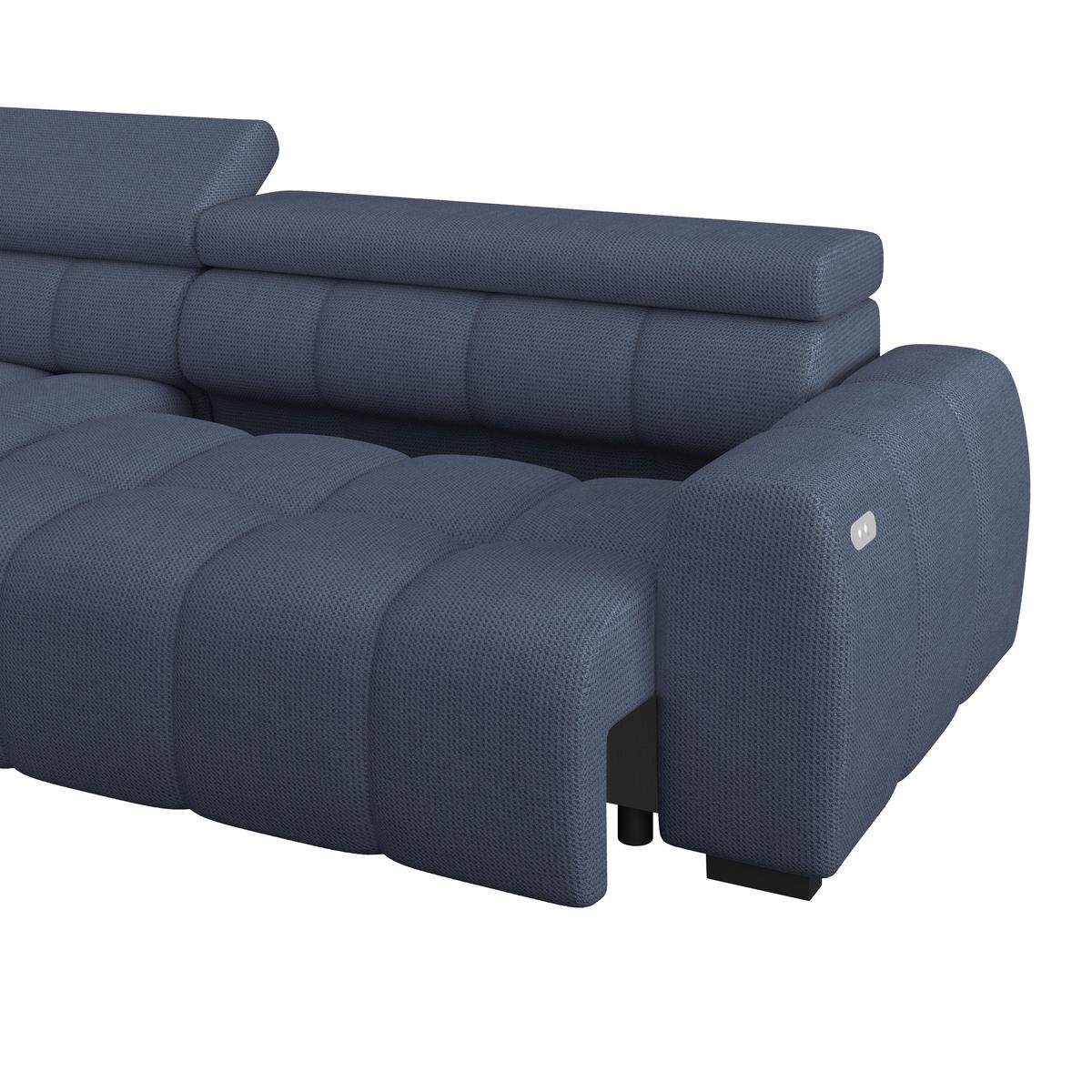 Ecksofa Fargo S Blau, B: 168cm - Blau/Schwarz, Trend, Textil (168/285cm)