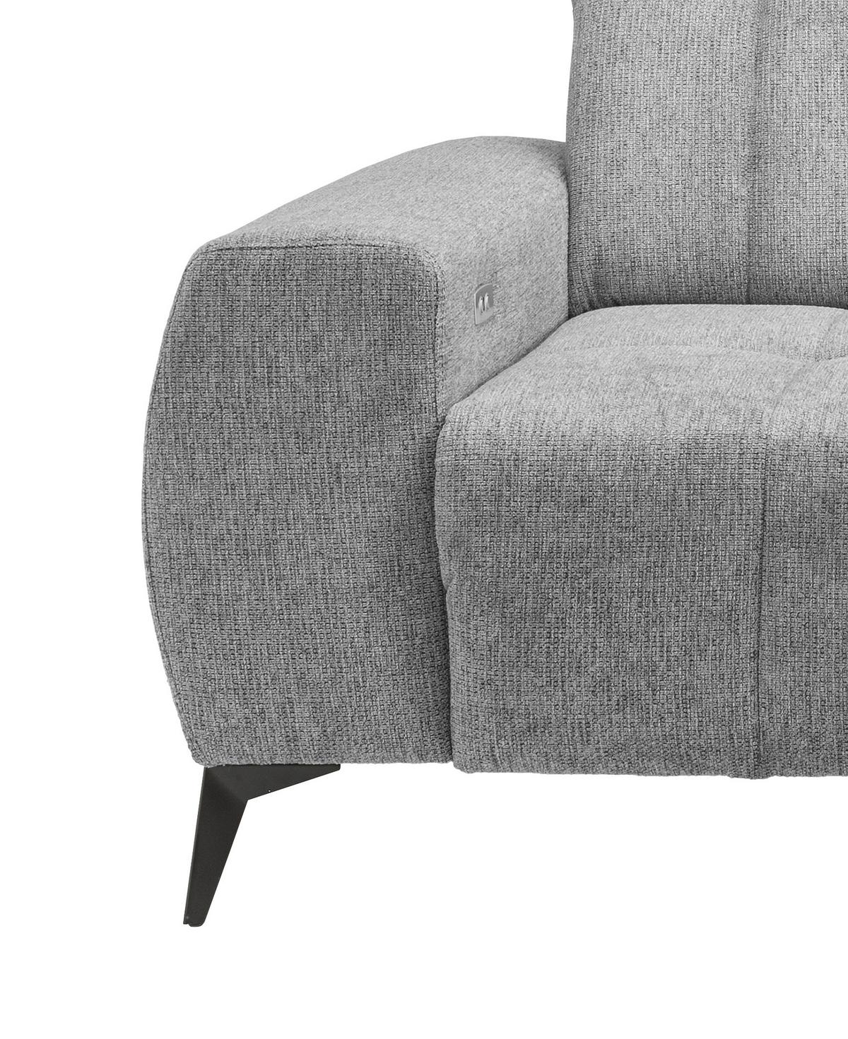 Ecksofa Mit Usb Anschluss Sano, Silberfa., S: 261x200 Cm - Silberfarben/Schwarz, MODERN, Textil (261/200cm) - Livetastic