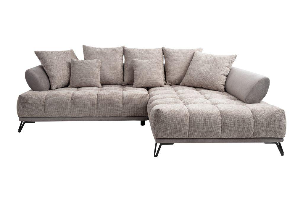 LARGO, pravá, sivohnedá, potreba šírky dverí 90 cm - sivohnedá/čierna, Modern, kov/textil (262/184cm)
