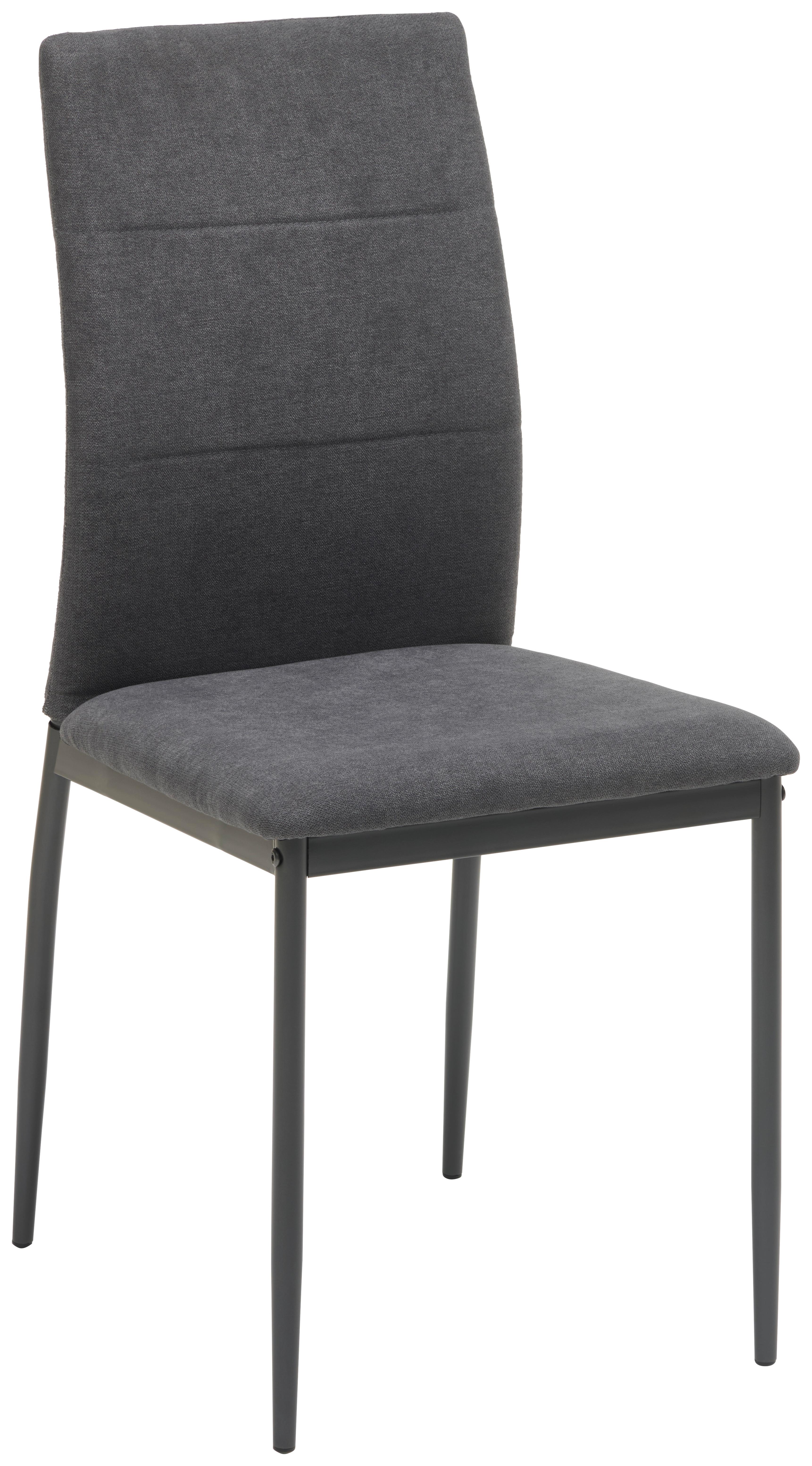 Vierfußstuhl Farina Webstoff Grau, B: 43 cm - Dunkelgrau/Grau, KONVENTIONELL, Textil/Metall (43/93/54cm) - MID.YOU