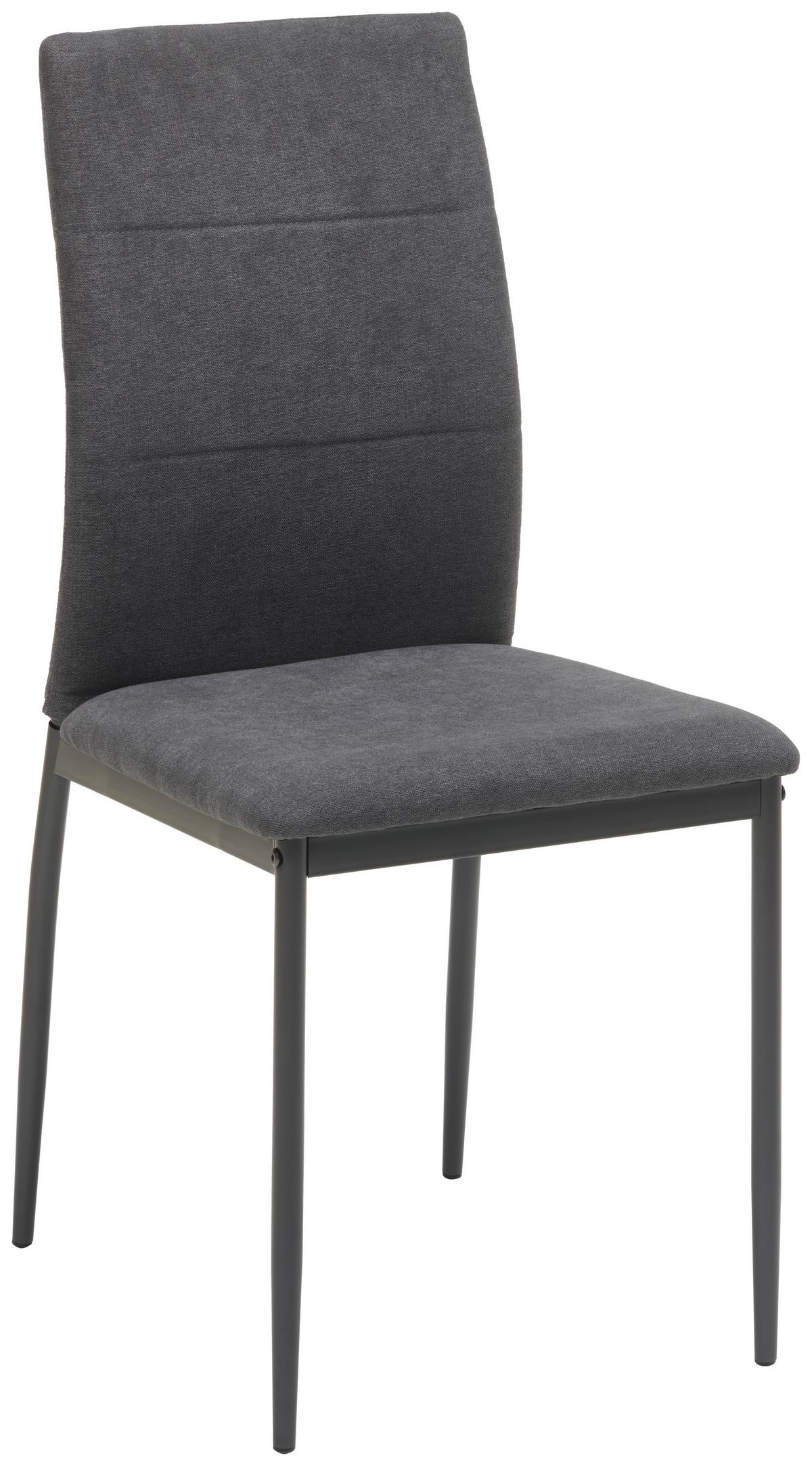 Vierfußstuhl Farina Webstoff Grau, B: 43 Cm - Dunkelgrau/Grau, KONVENTIONELL, Textil/Metall (43/93/54cm) - MID.YOU