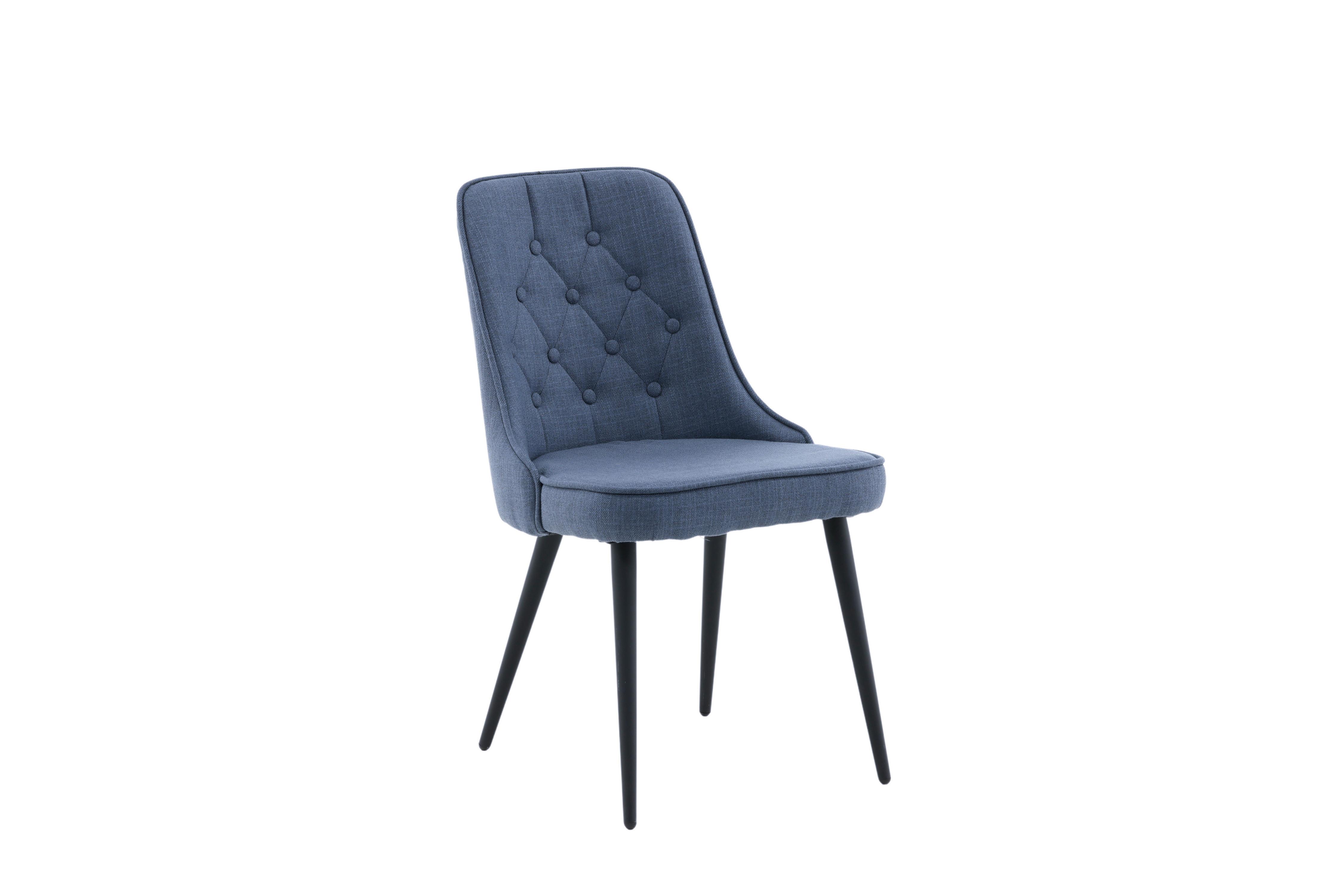 Stuhl-Set Velvet Deluxe - Blau/Schwarz, Design, Kunststoff/Textil (50/88.5/66cm) - Livetastic