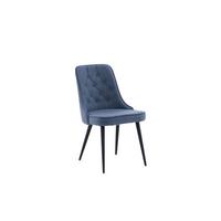 Stuhl-Set Velvet Deluxe - Blau/Schwarz, Design, Kunststoff/Textil (50/88.5/66cm) - Livetastic