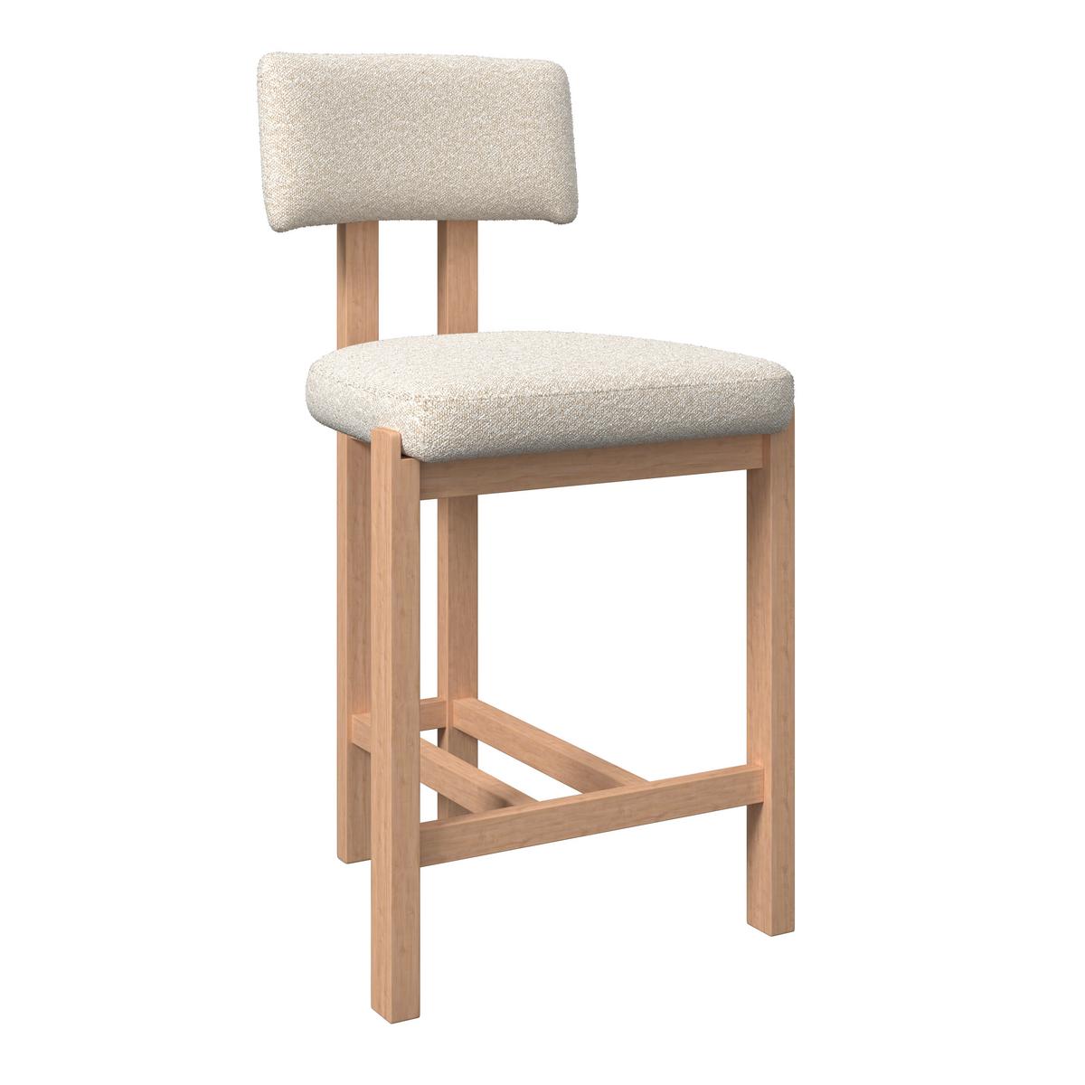BAROVÁ STOLIČKA JONNA - krémová/prírodná farba, Modern, drevo/textil (51/102/54cm) - Bessagi Home