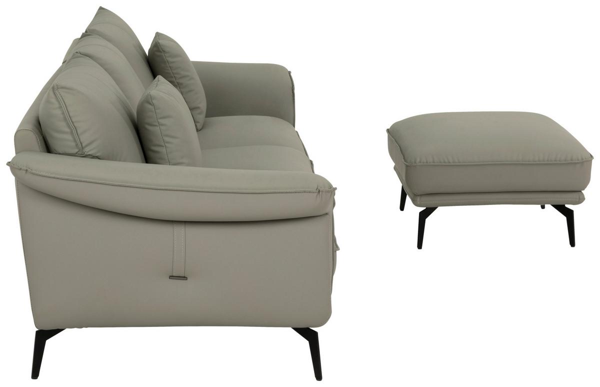 3-Sitzer-Sofa Daniele - Taupe/Schwarz, Design, Textil (289/84/92cm) - MID.YOU