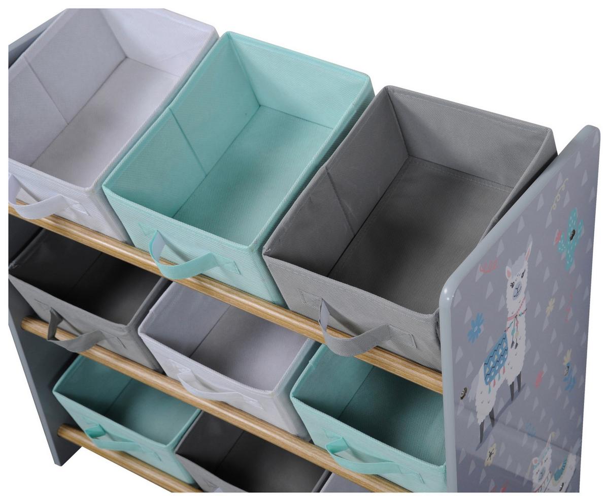 Kinderregal mit Boxen B: 65 cm Dunkelgrau - Dunkelgrau/Weiß, MODERN, Holz/Holzwerkstoff (65/60/30cm) - Kesper