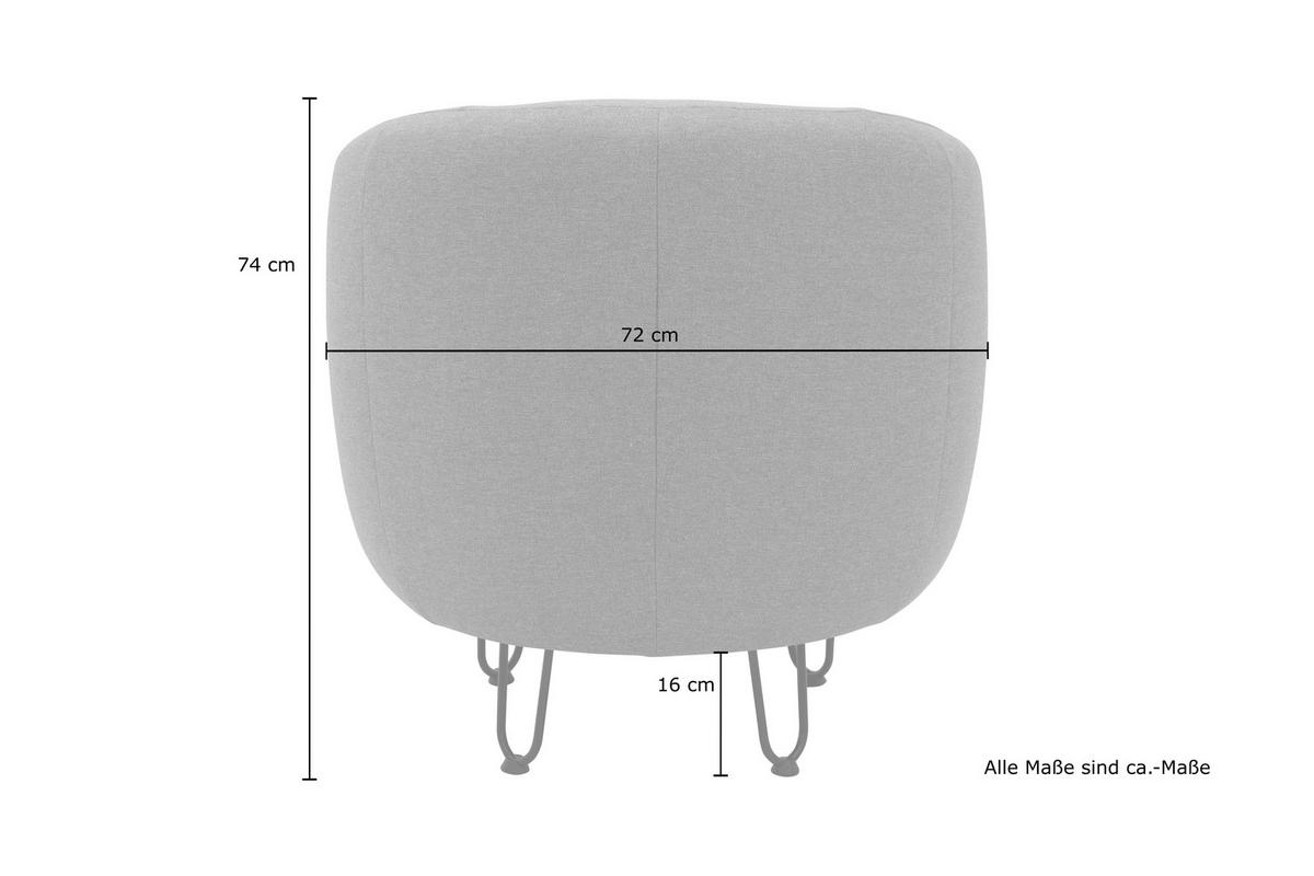 Sessel Grau B: 72 cm - Schwarz/Grau, Design, Textil (72/74/76cm) - MID.YOU