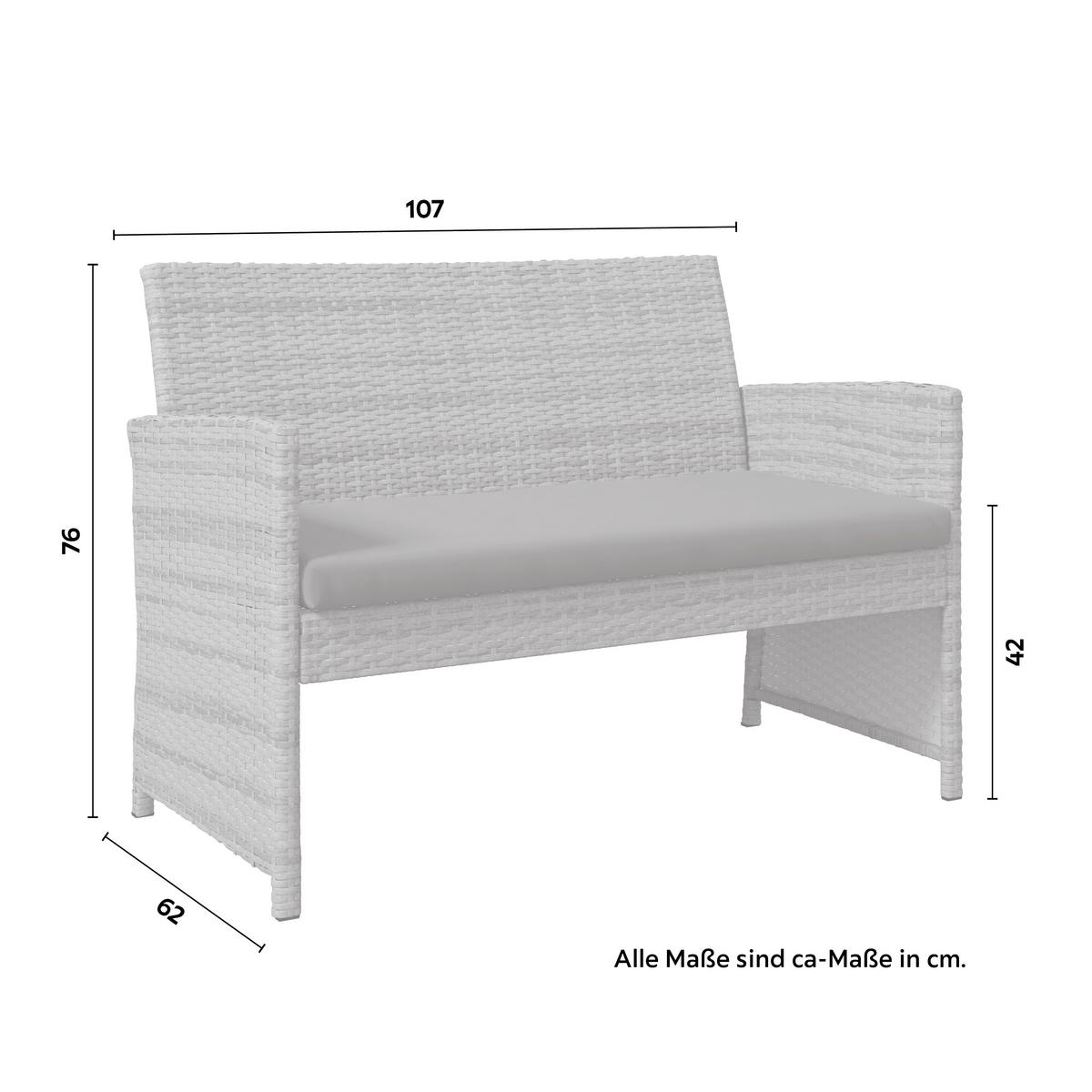 Zahradní sestava MICHELLE 2 - čiré/světle šedá, Basics, kov/textil (62/107/76cm)