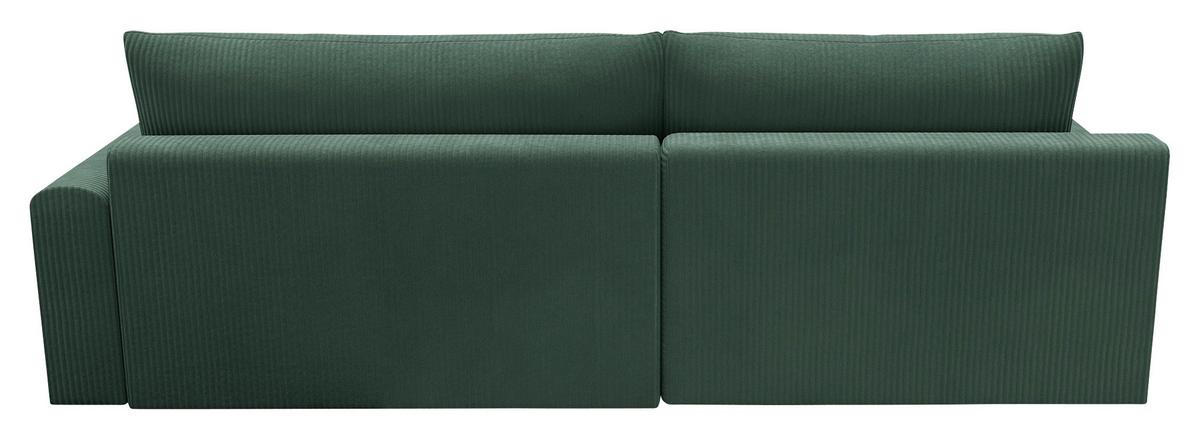 Eckschlafsofa Prag, Dunkelgrün S: 167x253 cm - Dunkelgrün/Schwarz, MODERN, Textil (167/253cm) - Trendmanufaktur