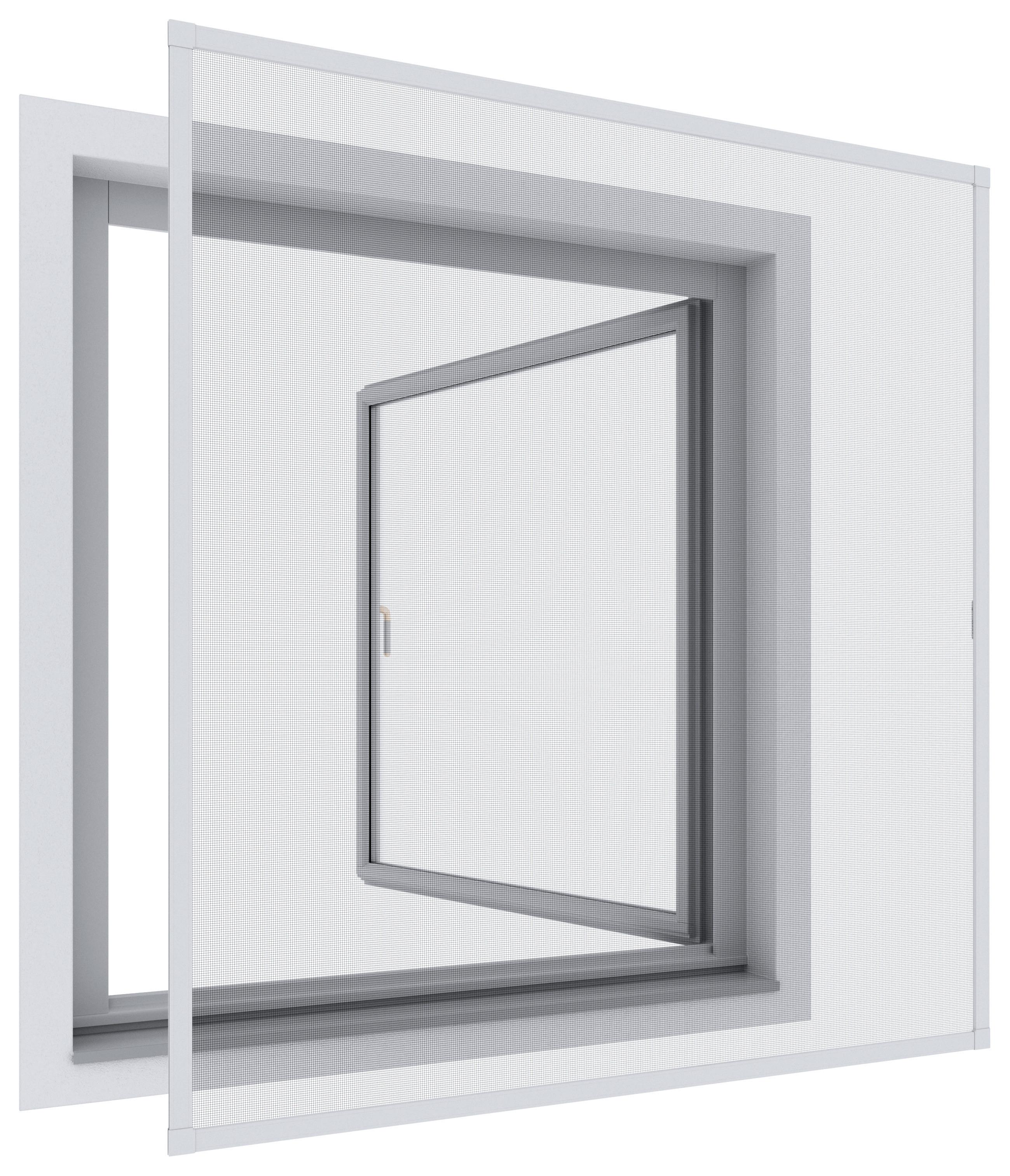 Fliegengitter Fenster 130x150 Cm Weiß Zuschneidbar - Weiß, KONVENTIONELL, Kunststoff/Metall (130/150cm)